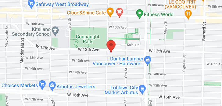 map of 105 2288 W 12TH AVENUE